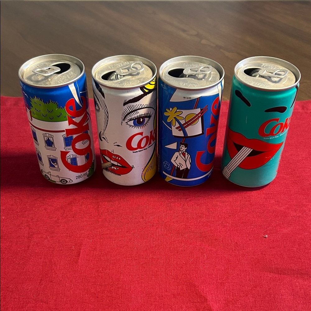 Coca Cola pop art series cans
